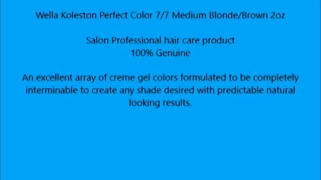 Wella Koleston Perfect Color 7 7 Medium Blonde Brown 2oz смотреть онлайн
