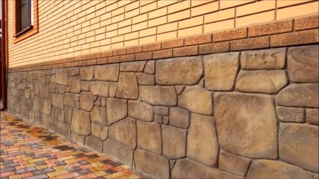 Отделка цоколя и барбекю под камень (Декоративный бетон)