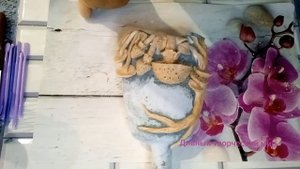 Идея декора бутылки своими руками. Грибы из соленого теста. Amazing bottle decor idea.