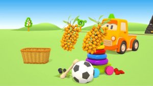 Cars for babies: Clever cars learn fruits & berries - Learning cartoon