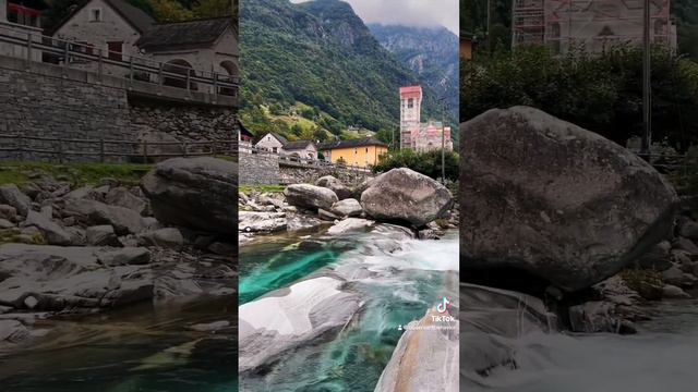 Clearest Water in Swiss 🇨🇭Do you know the place? it’s near Italy and where they filmed James Bond