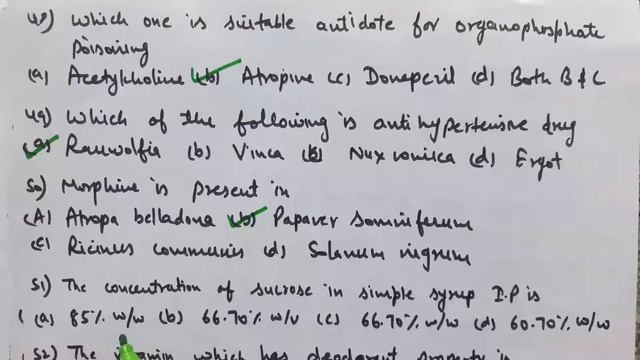 PHARMACIST EXAM PRACTICE PAPER#4#RSMSSB#ALL STATE PHARMACIST#GPAT#NIPER#DI EXAM#AIIMS#ESIC#CGHS#RRB