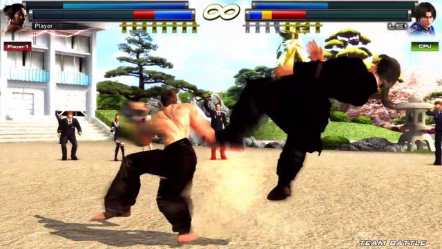 Jin kazama + Kazuya Mishima vs 8 team battle TTT2