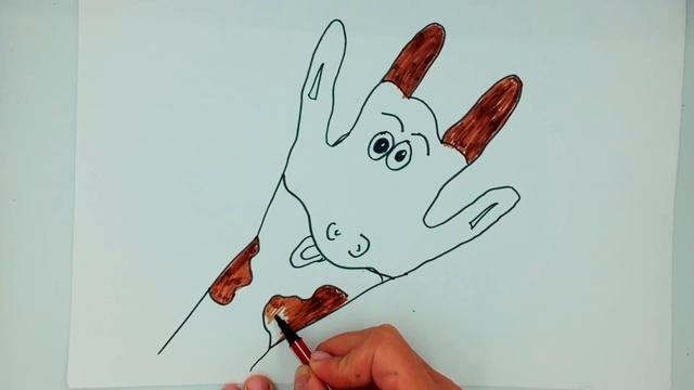 Рисуем жирафика / Помогаем себе руками