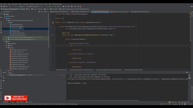 How to make Chat Application using Android Studio #Part 9 | Prego Coding Classes