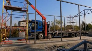 Каркас для сэндвич-панелей (Строительство гаража под спецтехнику. Часть 4)