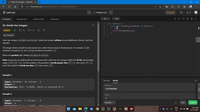 divide-two-integers | problem-29 | leetcode solution смотреть онлайн