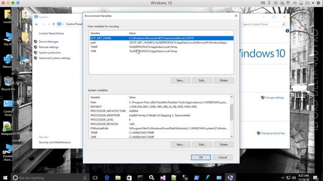Creating Environment Variables in Windows 10 смотреть онлайн