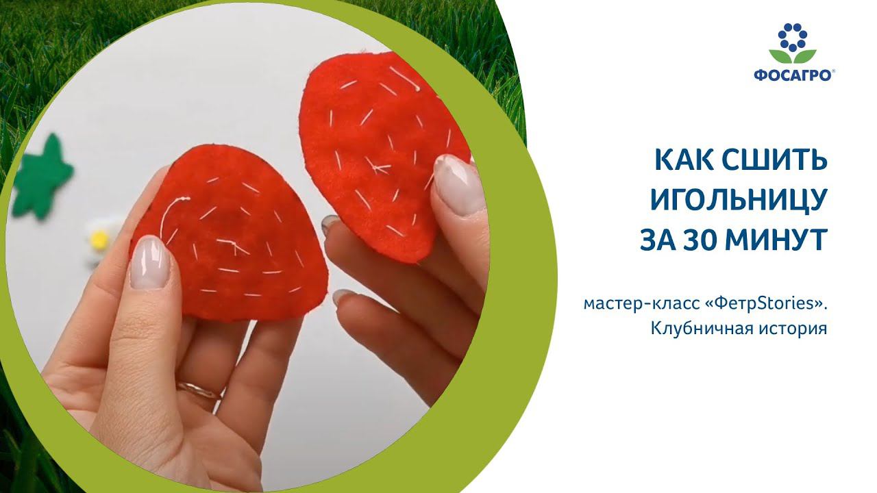Как сшить игольницу из фетра за 30 минут. Мастер-класс "ФетрStories". Клубничная история