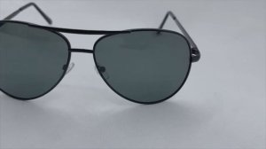 Видео-обзор на мужские черные очки капли/авиаторы, проверка на polarized