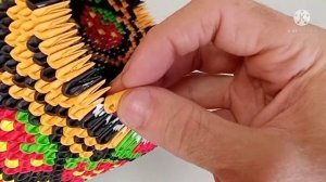 Модульное оригами. Ваза с рисунком в стиле хохлома ( мастер-класс) 2 часть