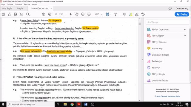4) İngilizce öğren Past Progressive- Present Perfect Progressive- Past Perfect- Past Perfect Progre