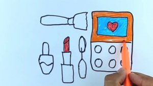 Draw lipstick and cosmetics for children/Рисовать помада и косметику для детей