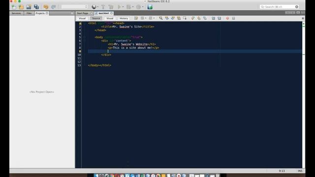 Comm Tech - Editing HTML code in NetBeans смотреть онлайн