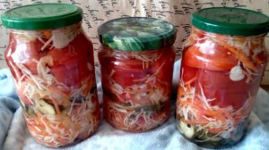 ПОМИДОРЫ НА ЗИМУ С КАПУСТОЙ И ОГУРЦАМИ.  НЕВЕРОЯТНО ВКУСНО!