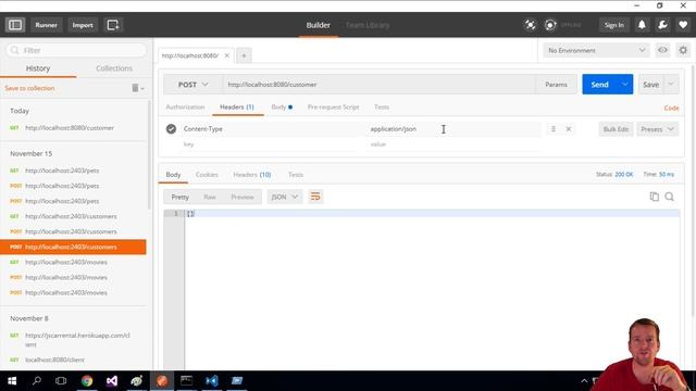 REST API first look at the scaffolded code - postman test of CRUD