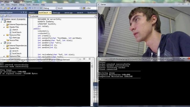 TCPIP Client-Server video transmission