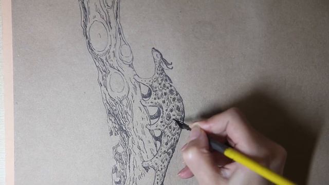 Drawing in the Sketchbook. Ink. Graphics Art #01 смотреть онлайн