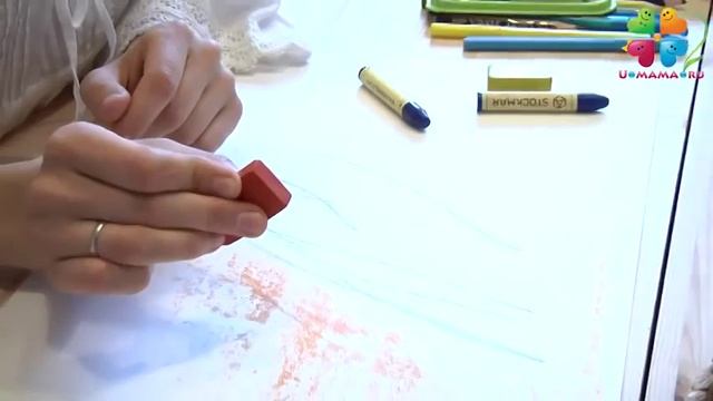 Рисование натуральными восковыми мелками с детьми