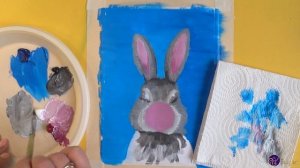 Как нарисовать милого кролика с жвачкой. Акрил