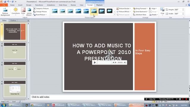 How to Add Music to a PowerPoint 2010 Presentation смотреть онлайн