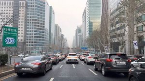 Seoul 4K - Driving Downtown - Skyscraper Sunset