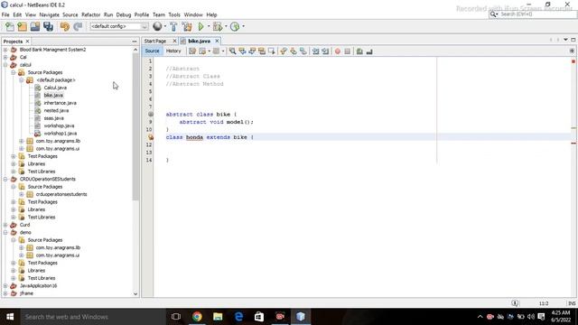 Abstract Class using Netbeans смотреть онлайн