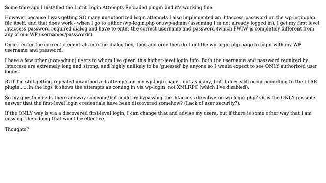 Wordpress: Blocking access to wp-login via htaccess not working смотреть онлайн