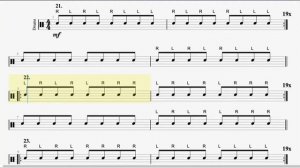 Stick Control ( 21- 24 ) Single Beat Combinations by: George Lawrence Stone