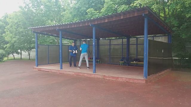 Часть тренировки. Работа на лапах. Тренер И.А. Пахомов. смотреть онлайн