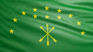 Флаг Республики Адыгея. Флаги субъектов РФ. Зацикленное видео. Бесплатный футаж.