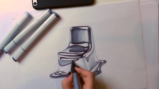Интерьерный скетчинг: передаем текстуру металла.