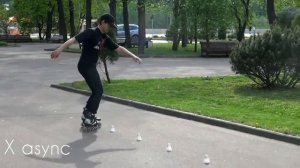 Слалом на роликах. Иксы