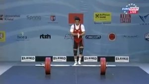 Men 62 kg snatch  European Weightlifting Championships Tirana 2013
