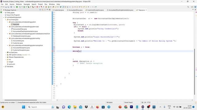 Online Banking System Part2 Console Based Project in Java
