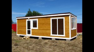Каркасный мобильный дом Скандинавия 8,0×2,3 м с санузлом