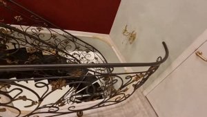 Кованые перила для изогнутой лестницы в частном доме