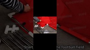 Сборка манежа imbaby красный с футбольными воротами и баскетбольным кольцом