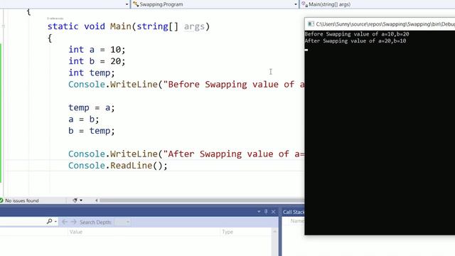 How to Swap Two Numbers in C# |C# Basics for Beginners in Hindi