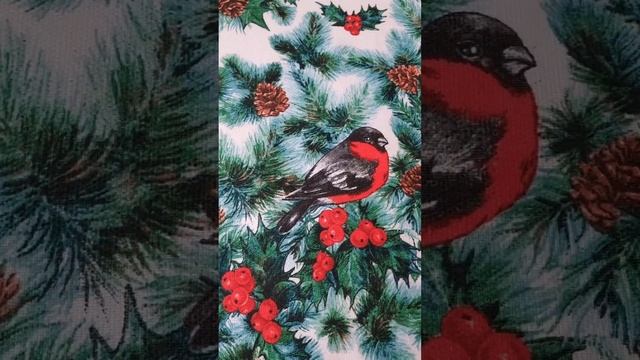 Скатерть Снегири. Нарядная скатерть для праздничного стола. смотреть онлайн