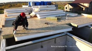 Строим дом из газобетона. Монтаж СИП перекрытия. Коридор. Все по уму