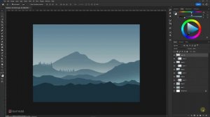 Landscape Vector Silhouette by Using Brush - Photoshop Tutorial Vector