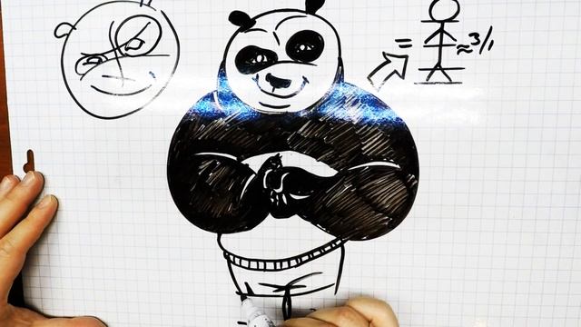 Как нарисовать Панду? Процесс, #8РГ смотреть онлайн