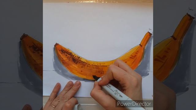 скетчинг маркерами, рисуем банан с натуры смотреть онлайн