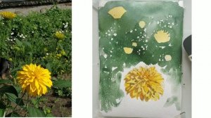 Рисуем цветы Золотые шары.