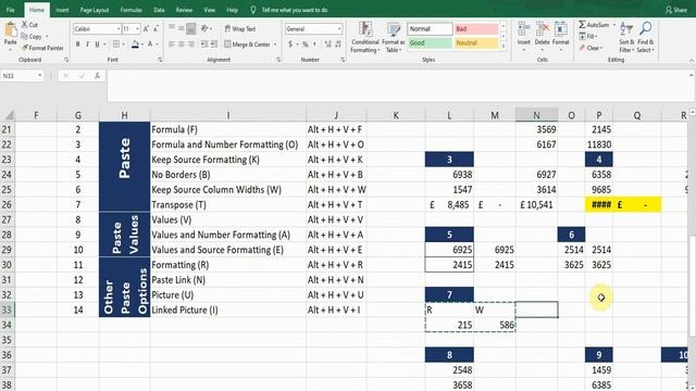 All Paste Options - Paste Value - Paste Special - Excel Formatting смотреть онлайн