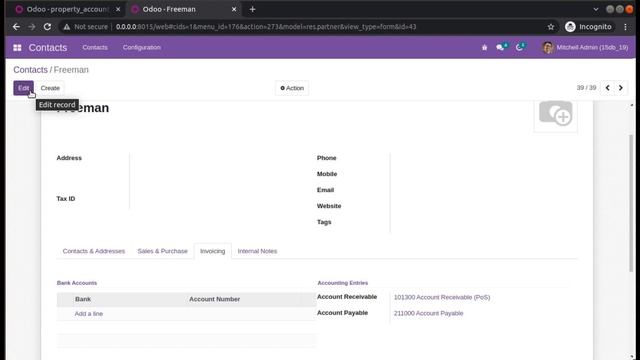 How To Fix Invalid Fields Accounts Receivable And Account Payable In Odoo Contact Creation смотреть онлайн