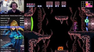 Super Metroid, Reverse Beam Order, Speedrun in 1:04:56 (0:45 IGT)