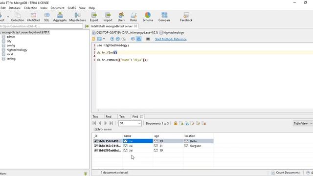 Mongodb Tutorial for Beginners - Delete document in Mongodb