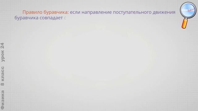 Физика 8 класс (Урок№24 - Магнитное поле прямолинейного тока. Магнитное поле катушки с током.)